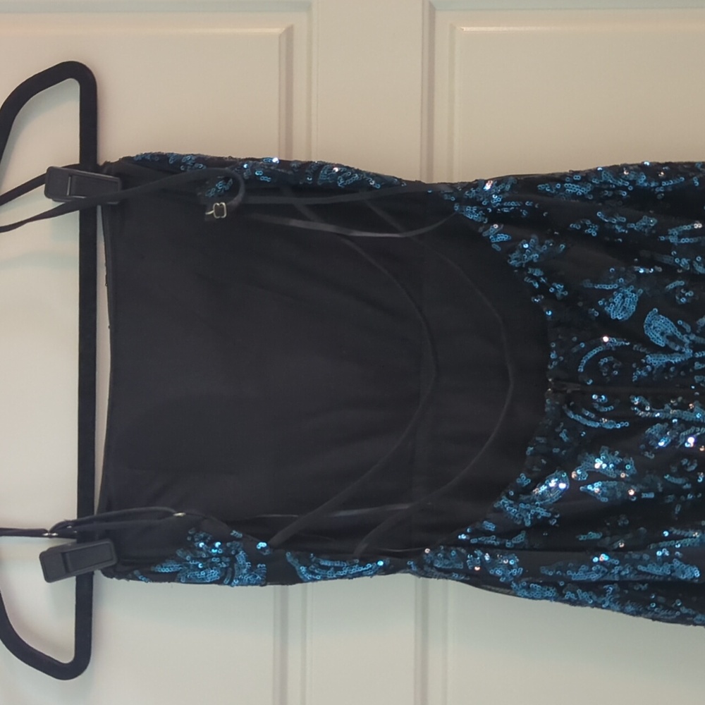 Azalea Formal High Slit Sequin Prom Dress HTF 🔵 & black - Picture 9 of 14